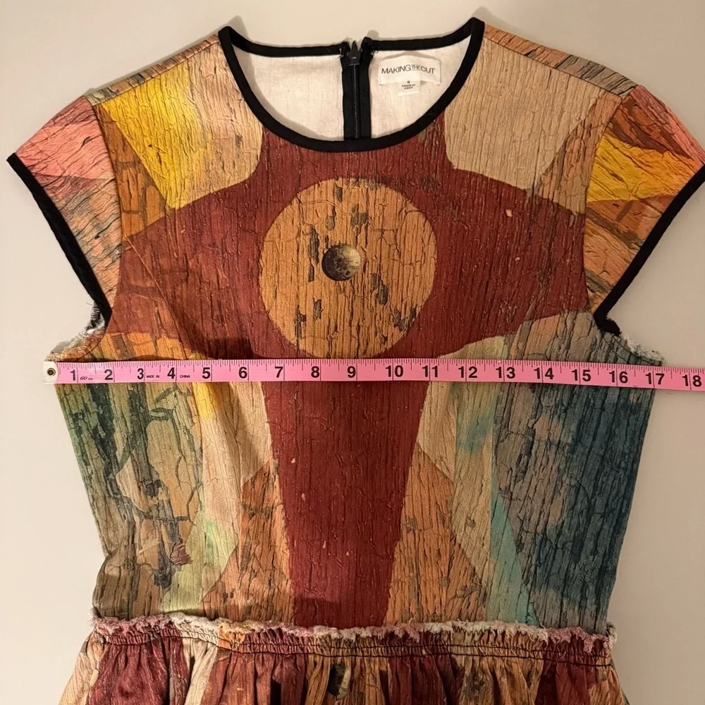 Making The Cut Carnival Painting Dress Winning Look Gary's Brown Tan Small - Picture 7 of 10